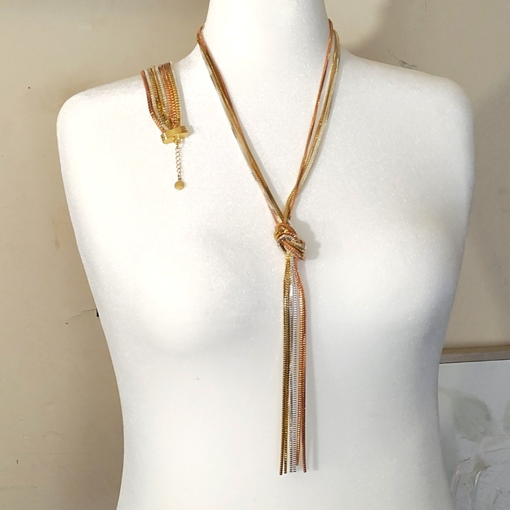 ALFANI TRICOLOR Necklace and Bracelet Set